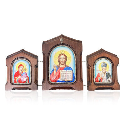 картинка Икона "Триптих" эмаль финифть (20782) 