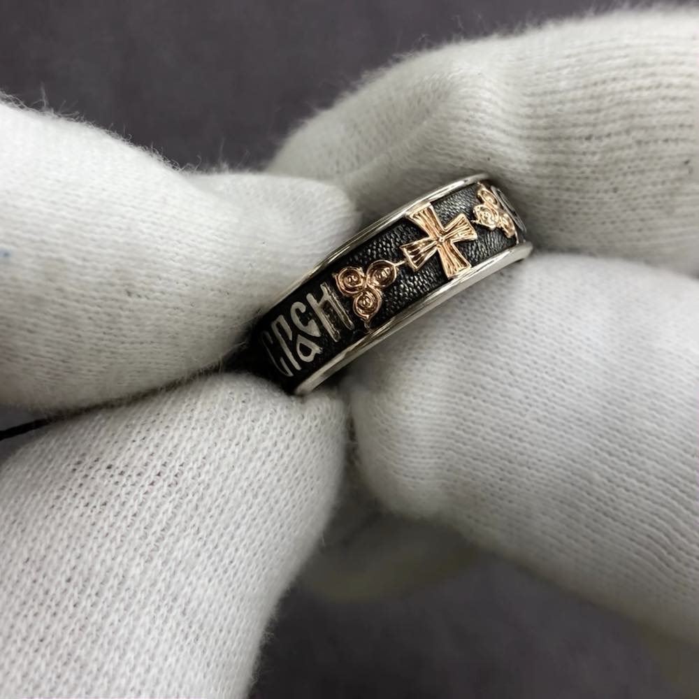 Купить Кольцо из серебра "Спаси и Сохрани" (32200)