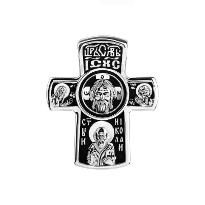 картинка Крест из серебра "Святой Николай Чудотворец" (42689) 