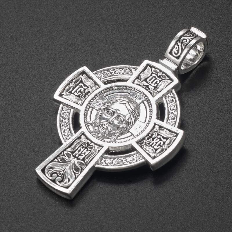 Купить Крест из серебра "Спас Нерукотворный" (42825)