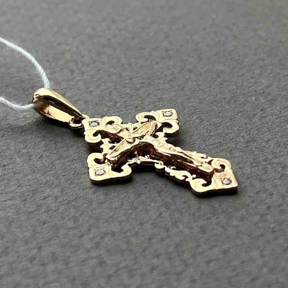 Купить Крест из красного золота "Спаси и Сохрани" с фианитами (41140)