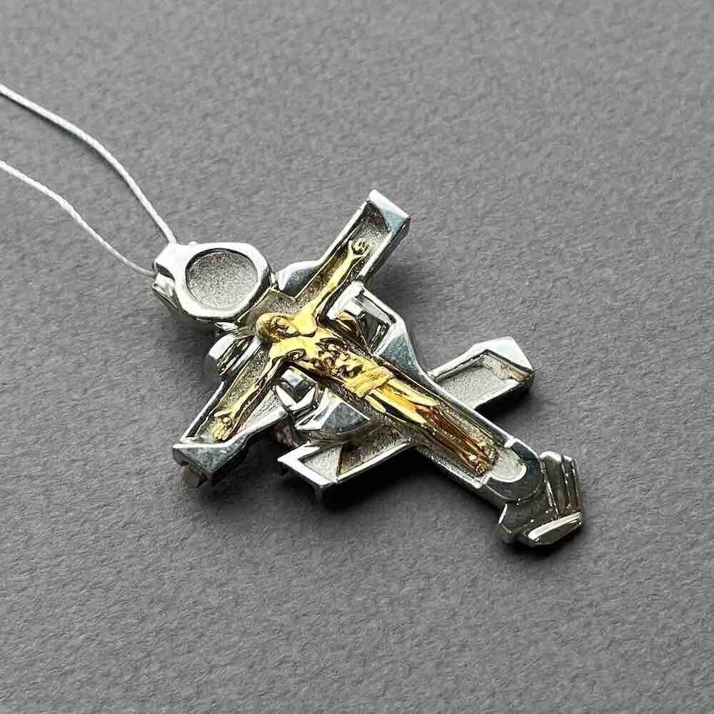 Купить Крест большой из серебра "Сердце Христа" (42452)