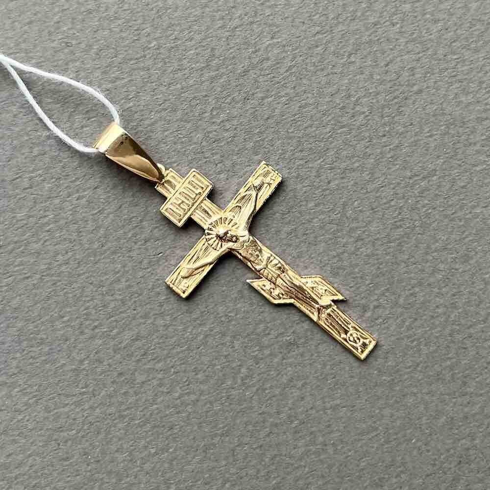 Купить Крест из красного золота "Спаси и Сохрани" (41444)