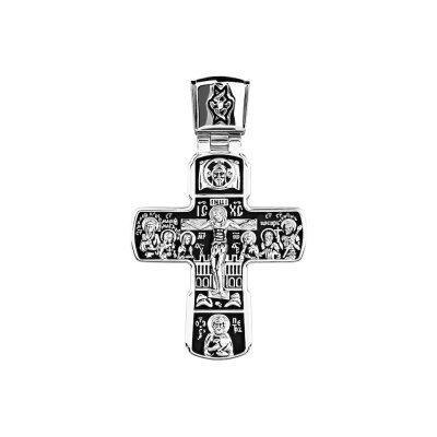 картинка Крест из серебра "Святые покровители" (42717) 