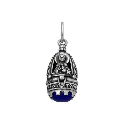 картинка Образ-мощевик из серебра "Святая Матрона Московская" с фианитом (52856) 