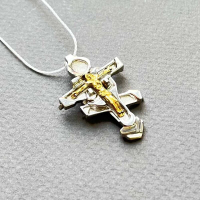 картинка Крест малый из серебра "Сердце Христа" (42453) 