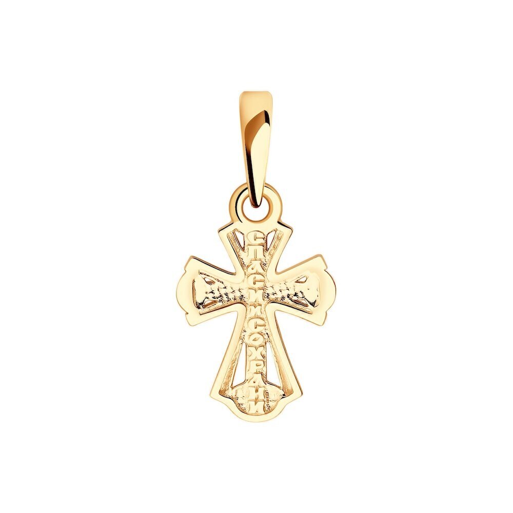 Купить Крест из красного золота "Спаси и Сохрани" (41565)