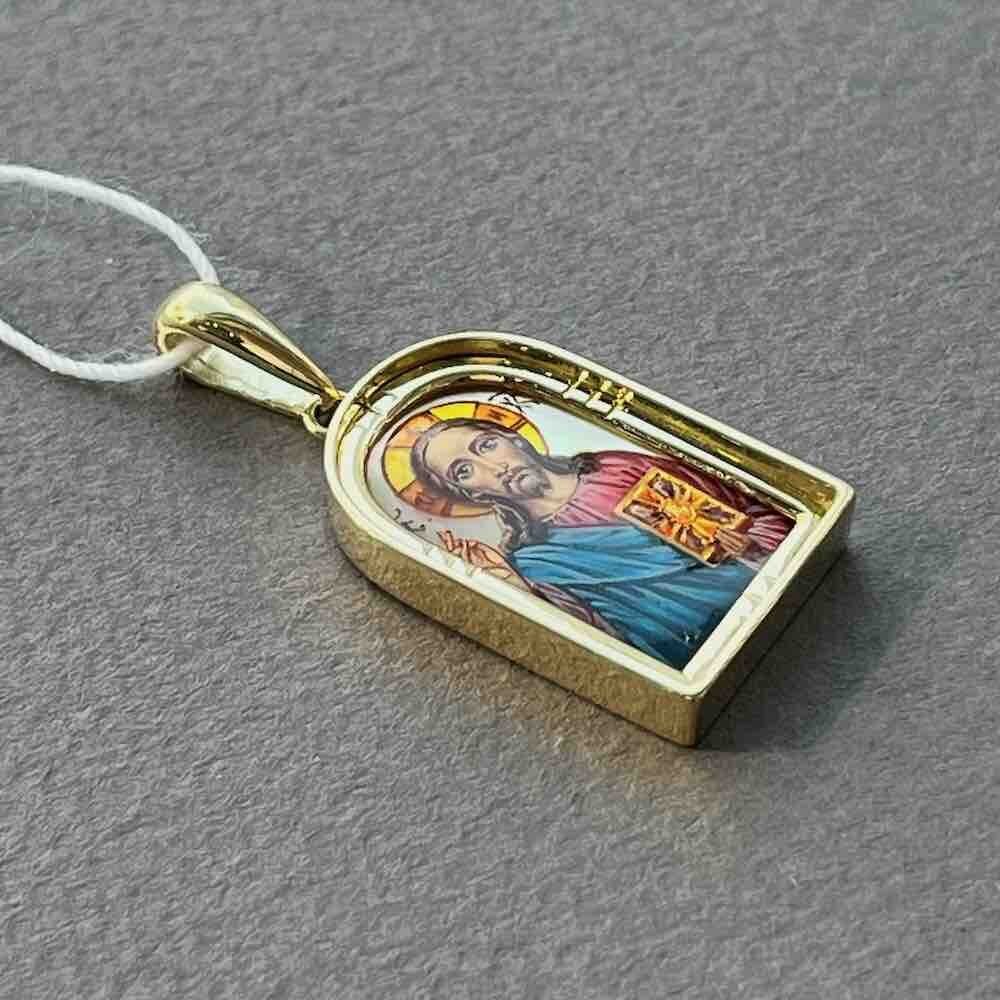 Купить Образ из красного золота "Спаситель" с перламутром (51114)