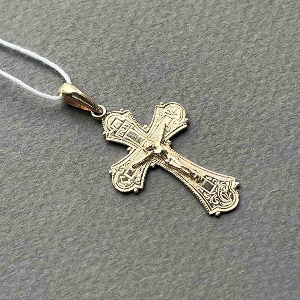 Купить Крест из красного золота "Спаси и Сохрани" (41265)