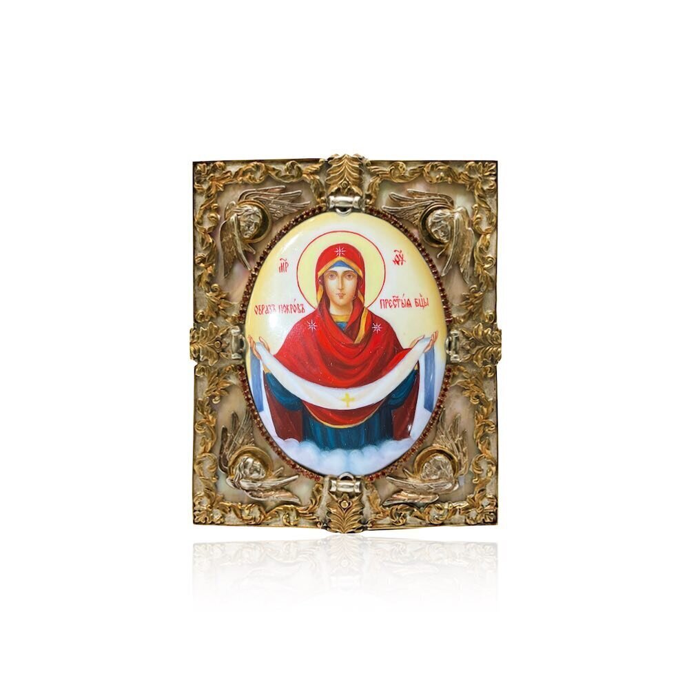 Купить Икона "Божия Матерь Покрова" эмаль финифть (20163)