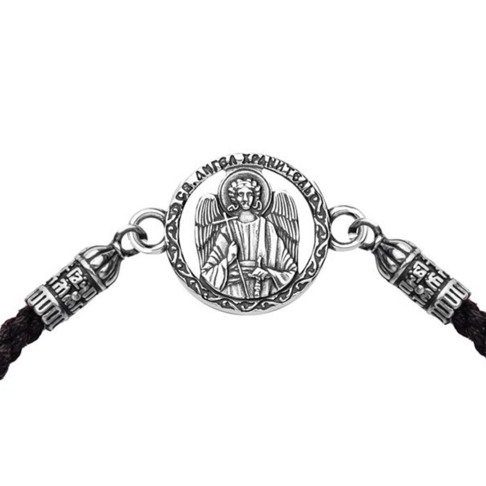 Купить Браслет из шнурка и серебра "Ангел Хранитель" (12271)