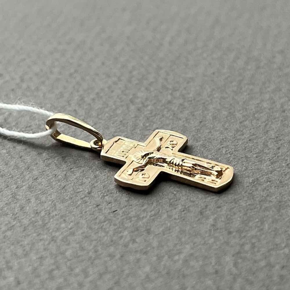 Купить Крест из красного золота "Спаси и Сохрани" (41351)