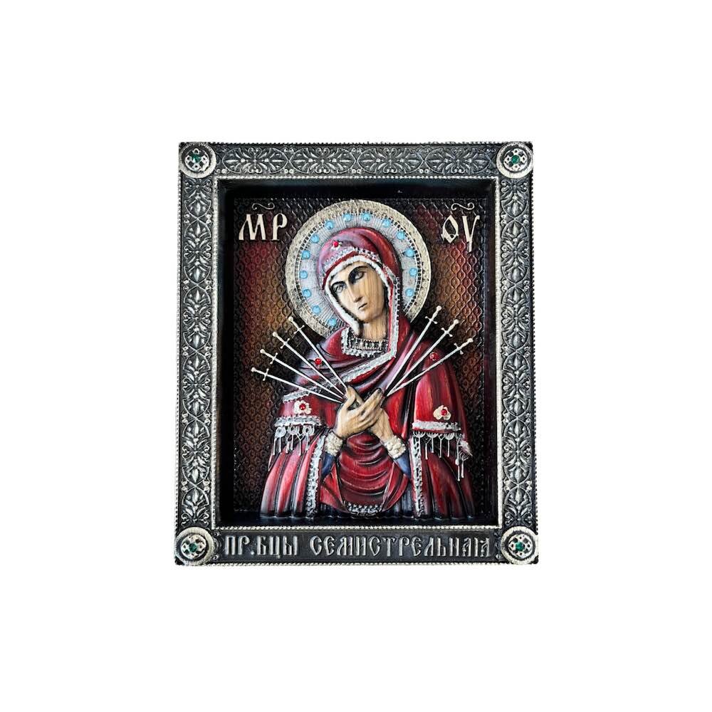 Купить Икона резная "Божия Матерь Семистрельная" (21016)