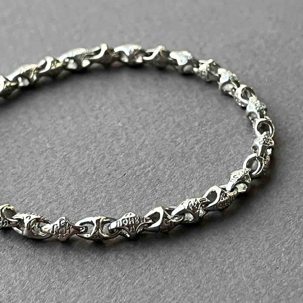 Купить Браслет литой из белого золота "Господи помилуй" (11002)