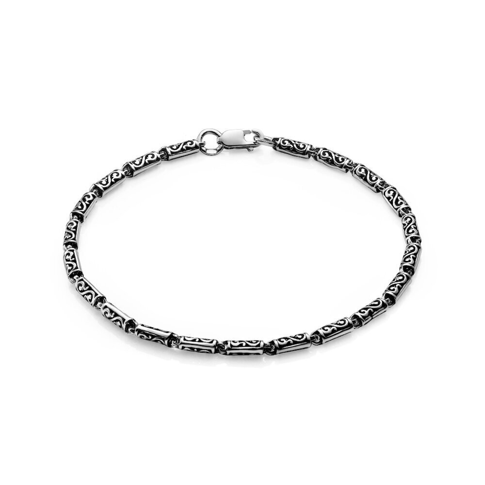 Купить Браслет литой из серебра с узорами на звенья (12227)