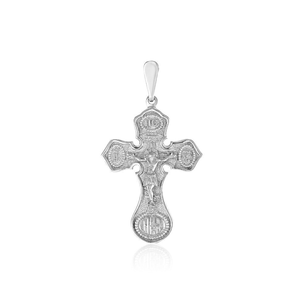 Купить Крест из белого золота "Спаси и Сохрани" (2471)