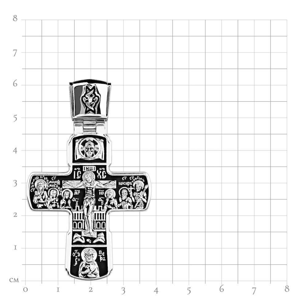 Купить Крест из серебра "Святые покровители" (42717)