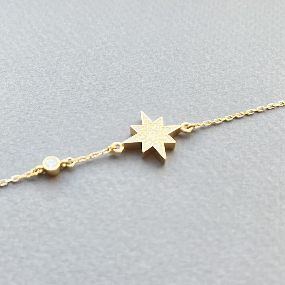 Купить Браслет из желтого золота "Вифлеемская звезда" с бриллиантами (11008)