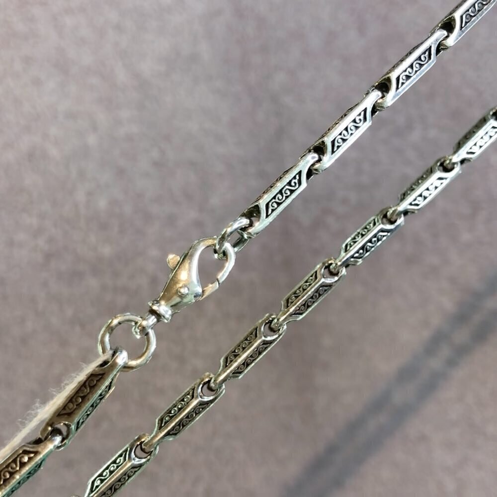 Купить Цепь литая из серебра с узором (92289)