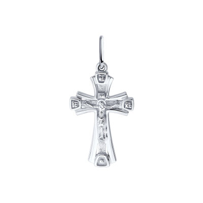 картинка Крест из белого золота "Спаси и Сохрани" (41552) 