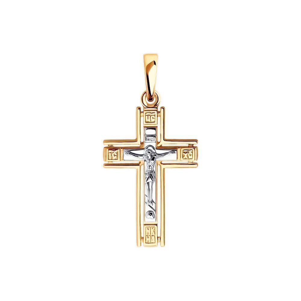 Купить Крест из красного золота "Спаси и Сохрани" (41564)