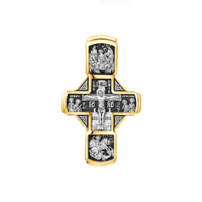 картинка Крест из серебра "Святой Николай Чудотворец" (42872) 
