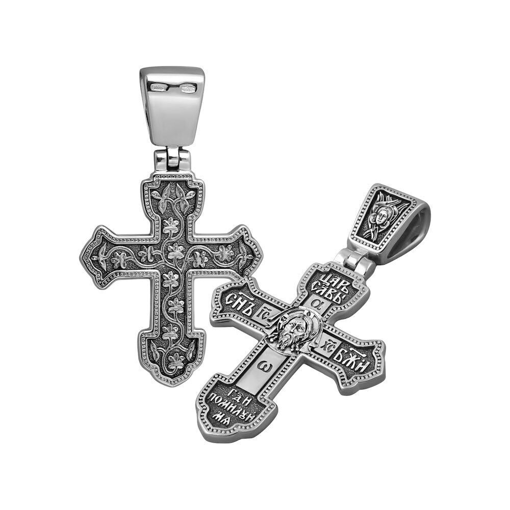 Купить Крест из серебра "Спас Нерукотворный" (42550)