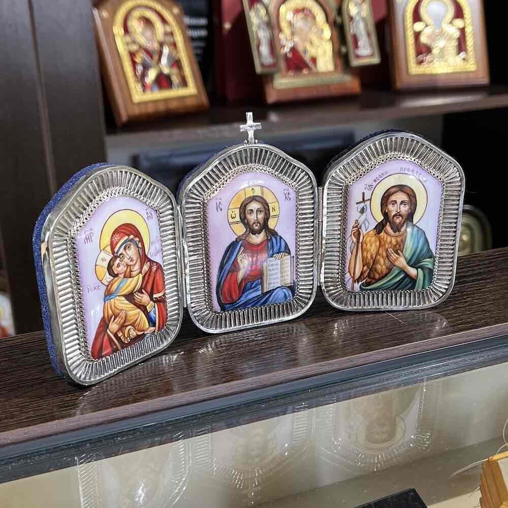Купить Икона "Триптих" эмаль финифть (20220)