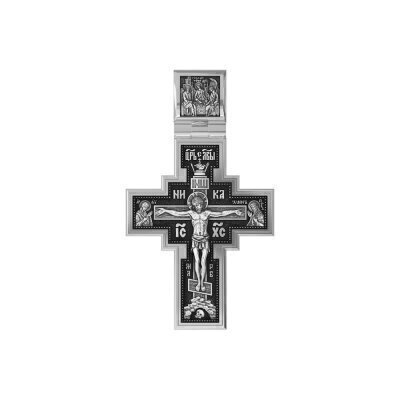 картинка Крест из серебра "Святой Александр Свирский" (42909) 