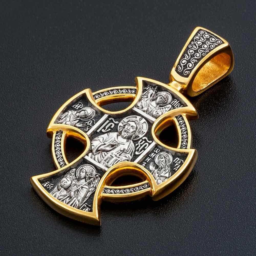 Купить Крест из серебра "Спаси, Господи, люди Твоя" (42844)