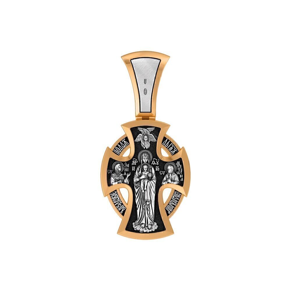 Купить Крест из серебра "Божия Матерь Валаамская" (42890)