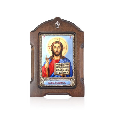 картинка Икона "Господь Вседержитель" эмаль финифть (20105) 