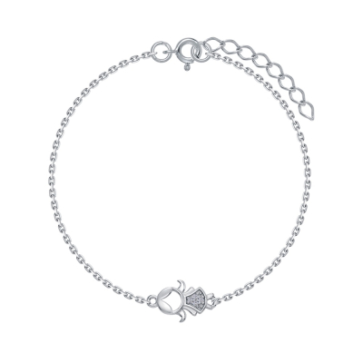 картинка Браслет из серебра "Девочка" с фианитами (12305) 