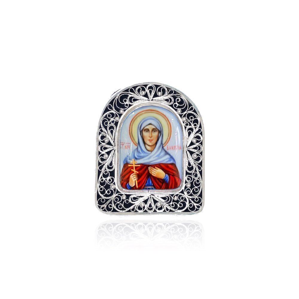 Купить Икона "Святая Виктория" эмаль финифть (20173)