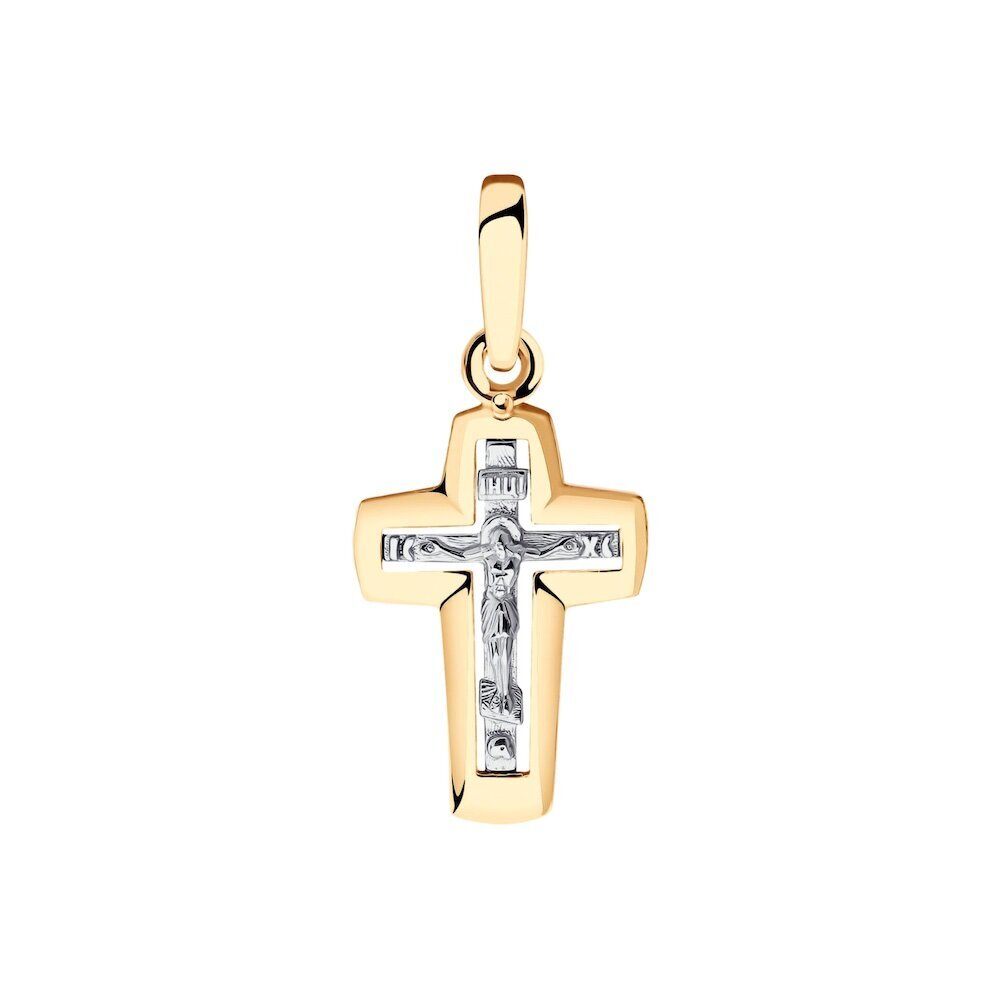 Купить Крест из красного золота "Спаси и Сохрани" (41411)