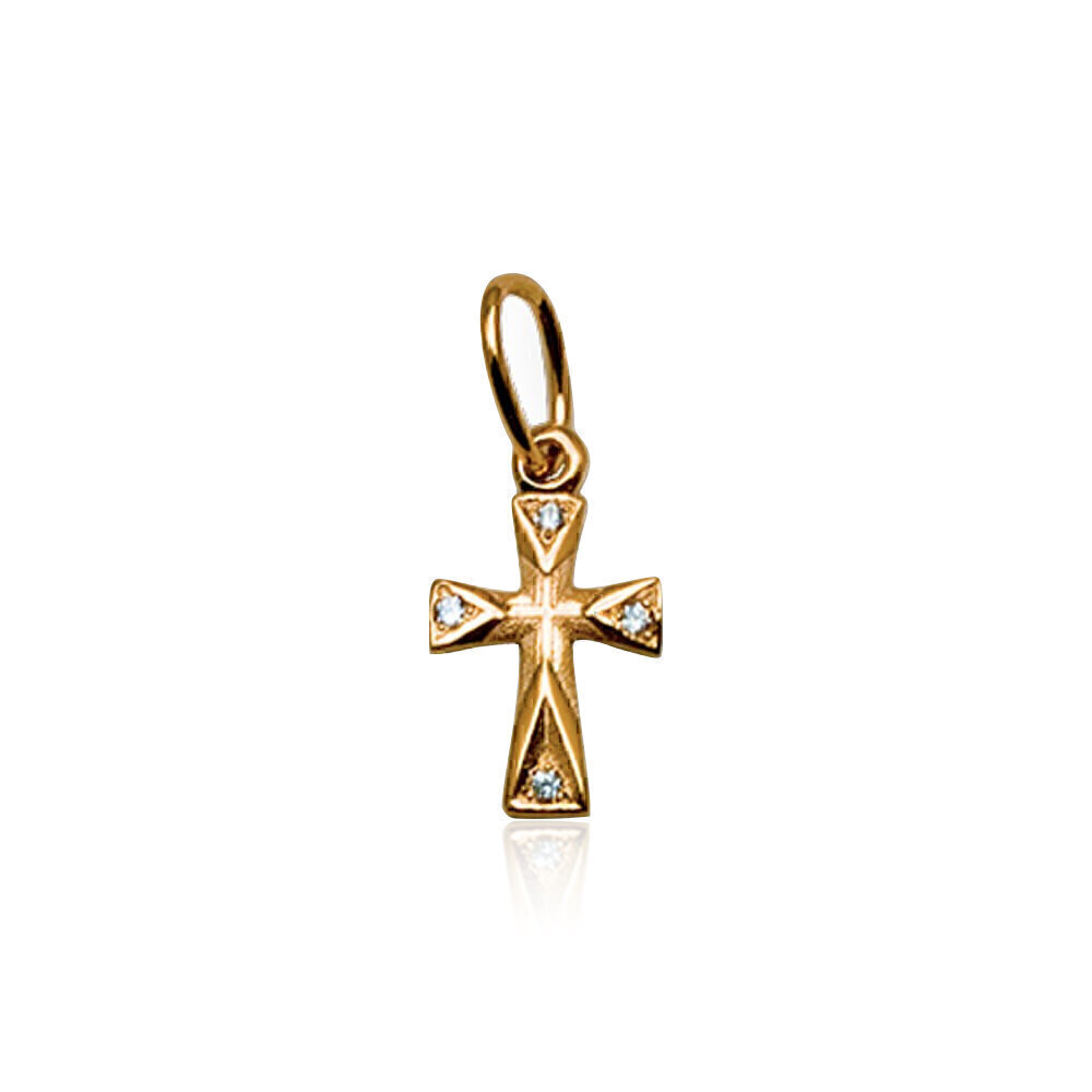 Купить Крест из красного золота с фианитами (21257)