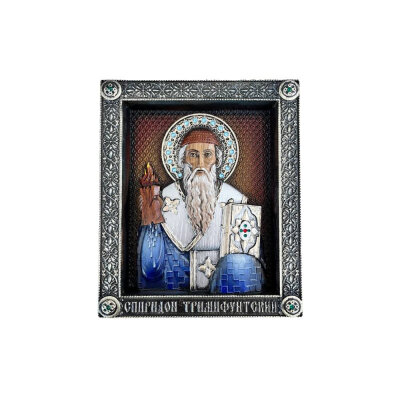 картинка Икона резная "Святой Спиридон Тримифунтский" (21067) 