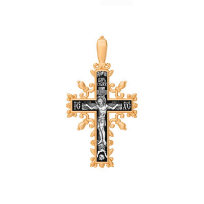 картинка Крест из серебра "Да воскреснет Бог" (42848) 