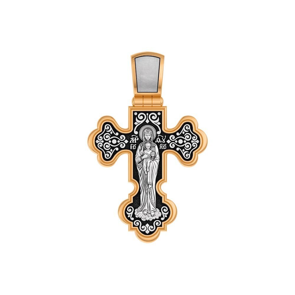 Купить Крест из серебра "Божия Матерь Валаамская" (42896)