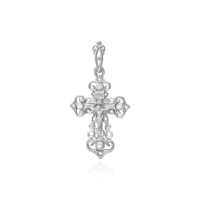 картинка Крест из белого золота с бриллиантами (41107) 
