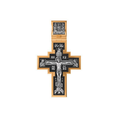 картинка Крест из серебра "Святой Александр Свирский" (42889) 