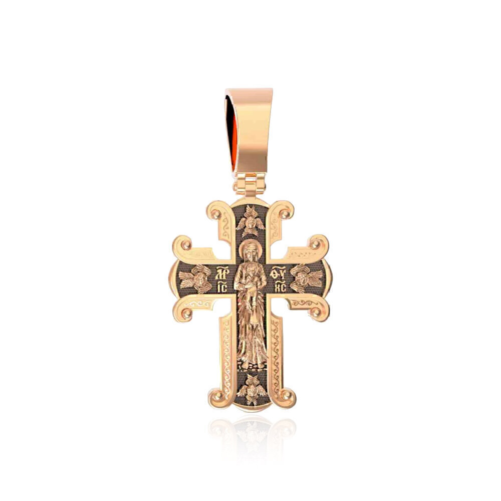 Купить Крест из красного золота "Божия Матерь Валаамская" (2144)