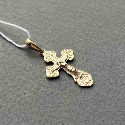 картинка Крест из красного золота "Спаси и Сохрани" (41328) 