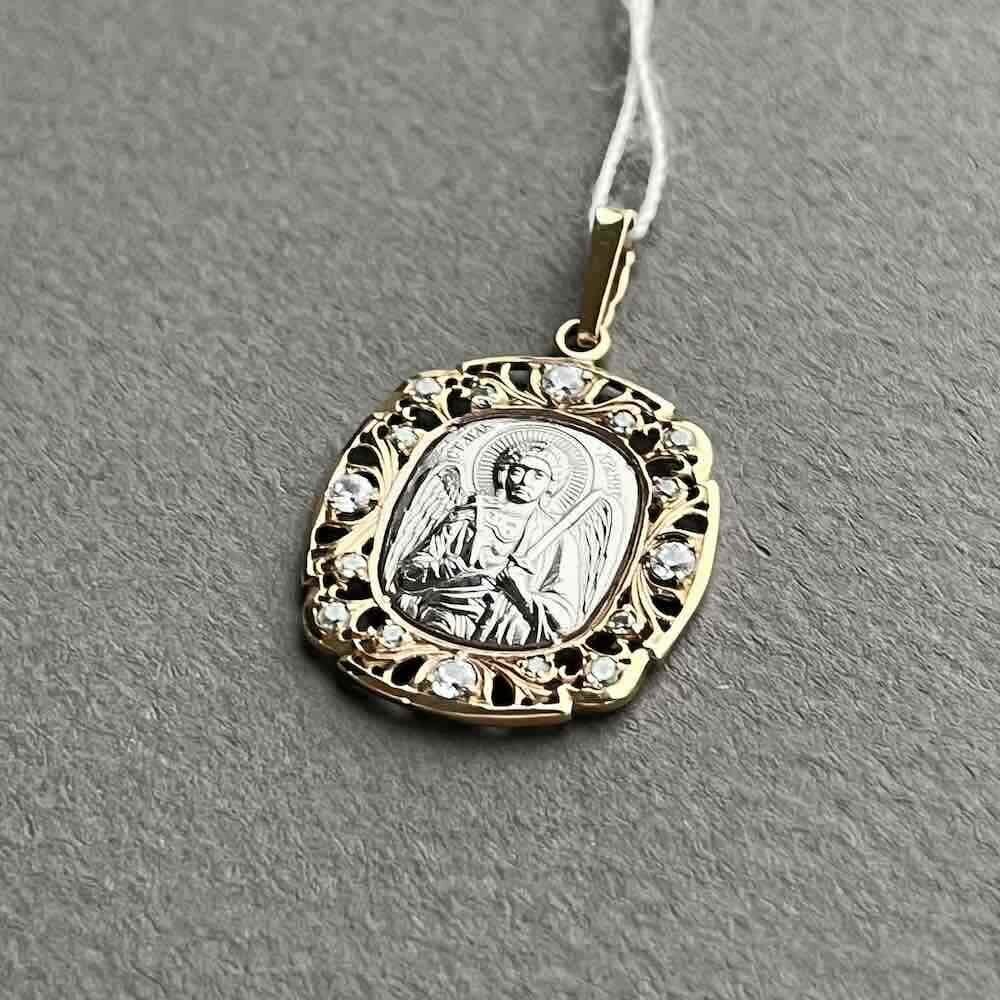 Купить Образ из красного золота "Ангел Хранитель" с цирконами (51037)