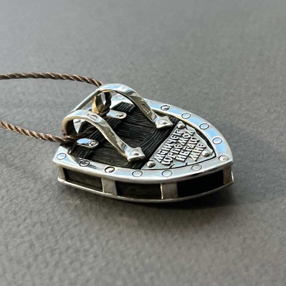 Купить Образ из белого золота "Святой Георгий Победоносец" (51004)