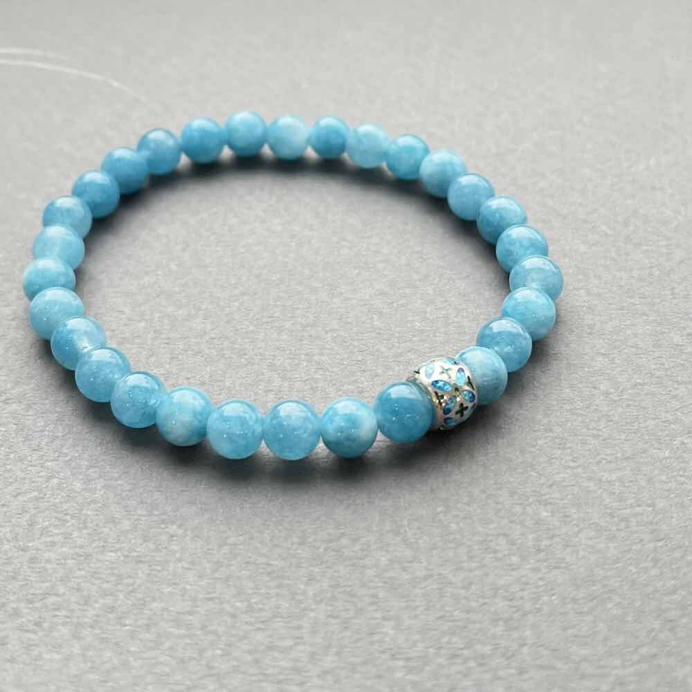 Купить Браслет из кварца "Квет" с бусиной из серебра (12236)