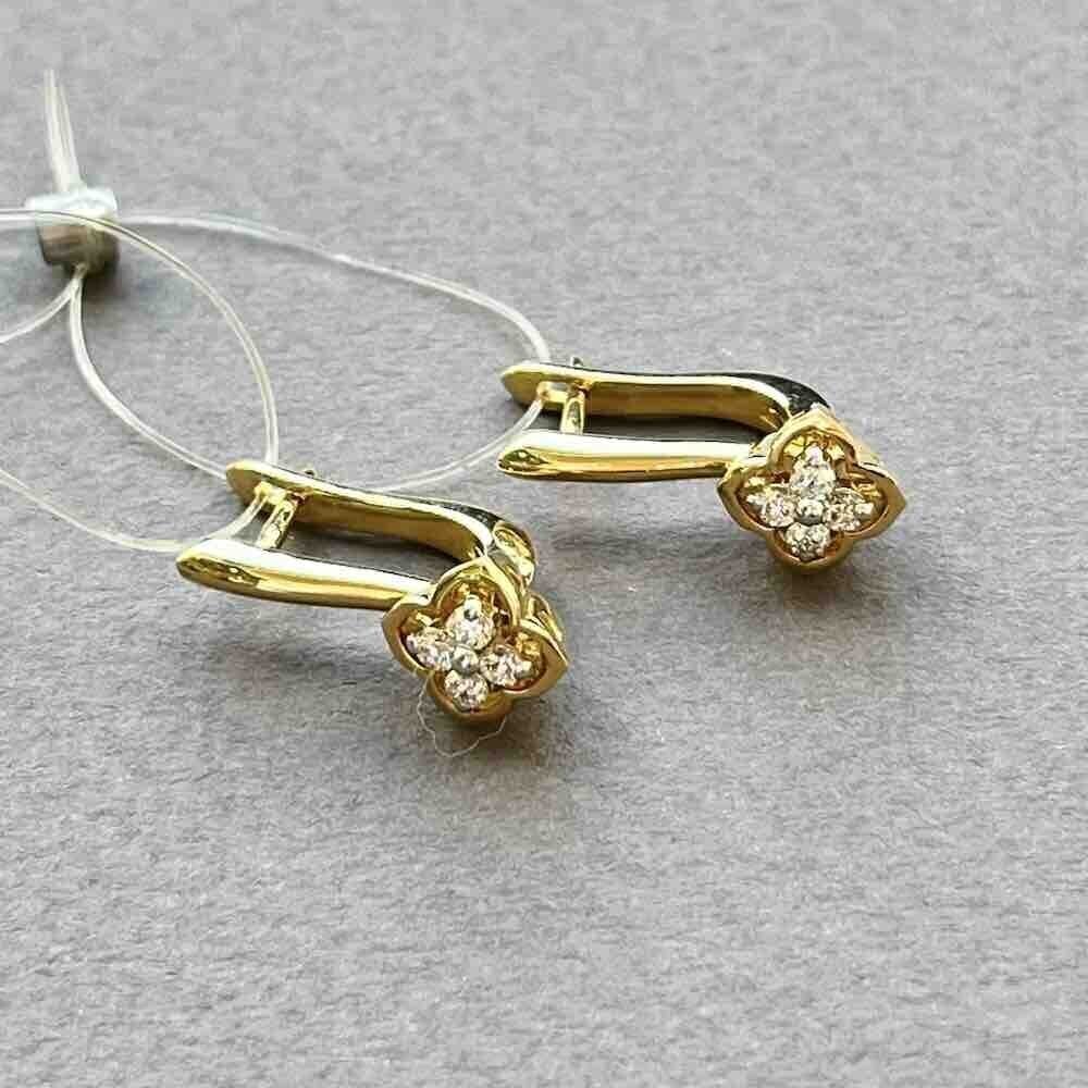 Купить Серьги из желтого золота с бриллиантами (71017)