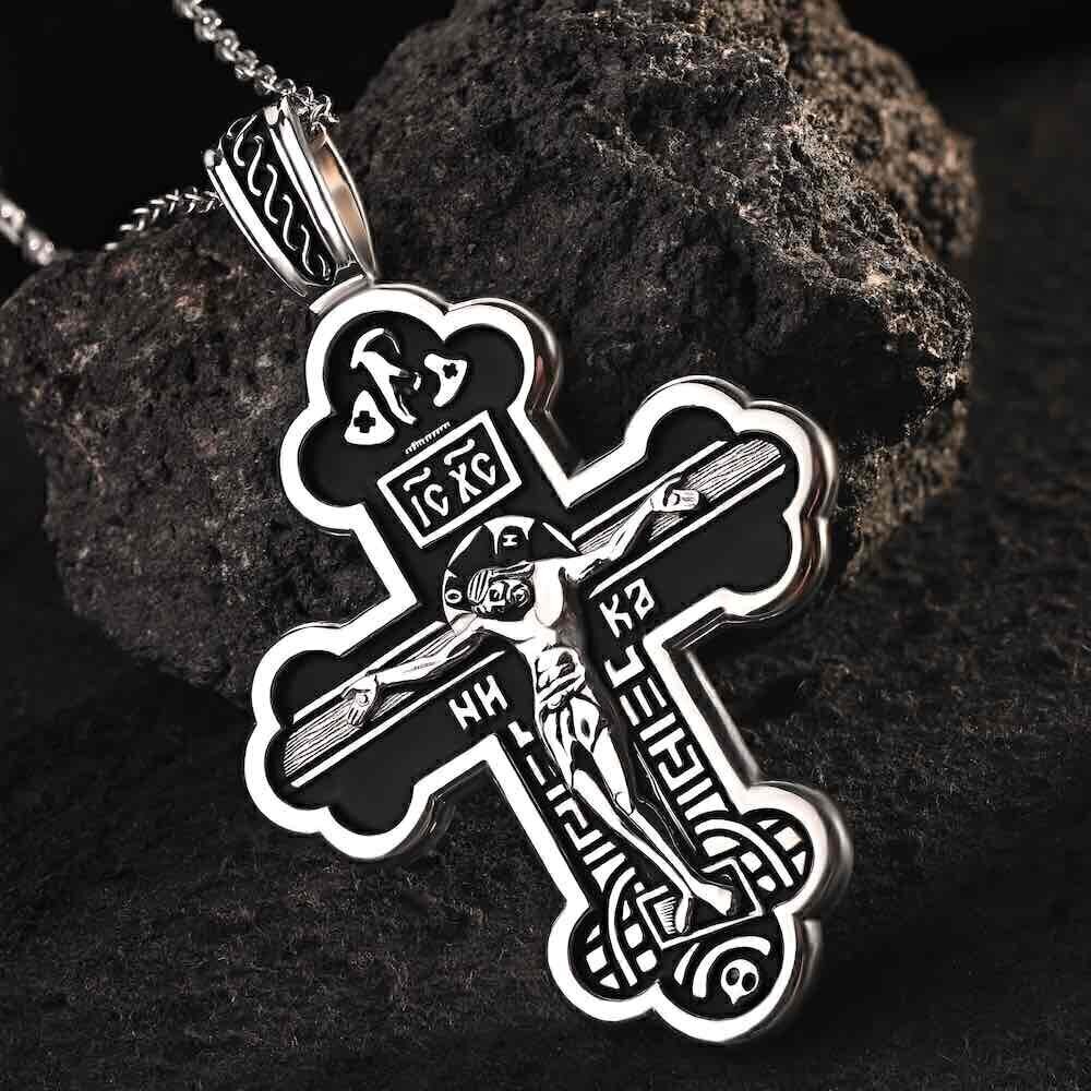 Купить Крест из серебра "Богородица" (42725)