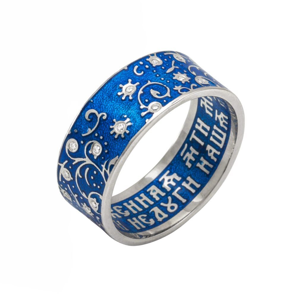 Купить Кольцо из серебра "Святая Матрона Московская" с эмалью (32327)