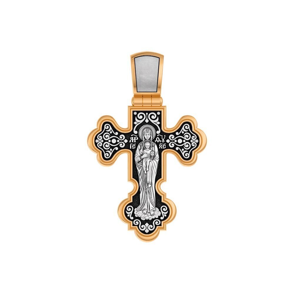Купить Крест из серебра "Божия Матерь Валаамская" (42896)